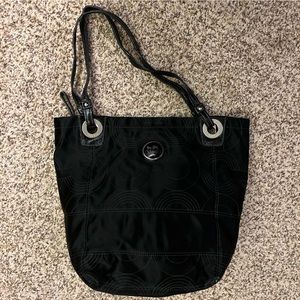 Black Coach Alex Signature Sateen Tote Bag
